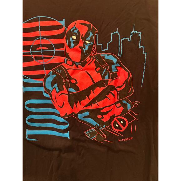 Disney Marvel Neff Collaboration Deadpool X-Force Black Tee L - Picture 1 of 5